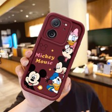 Ucuc Xiaomi Redmi K60 Ultra Uyumlu Silikon Malzeme Darbeye Dayanıklı Bordo Renkli Kılıf Mickey Mouse