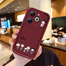 Ucuc Infinix Smart 8/smart 8 Pro Uyumlu Darbe Koruma Lens Koruma Bordo Silikon Kılıf Sevimli Snoopy Deseni
