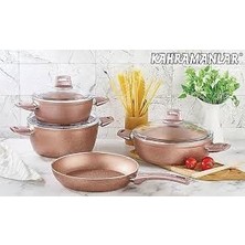 Kahramanlar. Fiesta 7 Parça Tencere Seti (Rose/gold Bakalit Kulp)