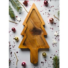 Kılıç Ahşap CNC&LAZER Yılbaşı Ağaçlı Sunumluk - Sunum Tepsisi - Sunumluk - Ahşap Sunumluk