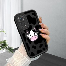 HONTINGA Xiaomi Redmi Note 11S ile Uyumlu Kılıfı Düşüme Önleyici Basitlik Anti Düşme Kamera Korumali Inek Deseni Siyah Desen Yumuşak Silikon Telefon Kılıfı Kadın ve Erkek Için Uygundur K2-0236