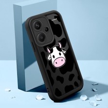 HONTINGA Xiaomi Redmi Note 13 Pro Plus ile Uyumlu Kılıfı Düşüme Önleyici Basitlik Anti Düşme Kamera Korumali Inek Deseni Siyah Desen Yumuşak Silikon Telefon Kılıfı Kadın ve Erkek Için Uygundur K2-0236