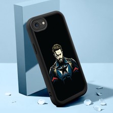 HONTINGA iPhone Se 2020 ile Uyumlu Kılıfı Düşüme Önleyici Basitlik Anti Düşme Kamera Korumali Hero Deseni Siyah Desen Yumuşak Silikon Telefon Kılıfı Kadın ve Erkek Için Uygundur K2-0307