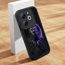 HONTINGA Infinix Smart 8 ile Uyumlu Kılıfı Düşüme Önleyici Basitlik Anti Düşme Kamera Korumali Hero Deseni Siyah Desen Yumuşak Silikon Telefon Kılıfı Kadın ve Erkek Için Uygundur K2-0307