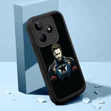 HONTINGA Realme Note 50 ile Uyumlu Kılıfı Düşüme Önleyici Basitlik Anti Düşme Kamera Korumali Hero Deseni Siyah Desen Yumuşak Silikon Telefon Kılıfı Kadın ve Erkek Için Uygundur K2-0307