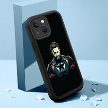HONTINGA iPhone 15 Plus ile Uyumlu Kılıfı Düşüme Önleyici Basitlik Anti Düşme Kamera Korumali Hero Deseni Siyah Desen Yumuşak Silikon Telefon Kılıfı Kadın ve Erkek Için Uygundur K2-0307