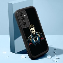 HONTINGA Samsung Galaxy M14 ile Uyumlu Kılıfı Düşüme Önleyici Basitlik Anti Düşme Kamera Korumali Hero Deseni Siyah Desen Yumuşak Silikon Telefon Kılıfı Kadın ve Erkek Için Uygundur K2-0307