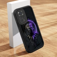 HONTINGA Xiaomi Redmi Note 11 ile Uyumlu Kılıfı Düşüme Önleyici Basitlik Anti Düşme Kamera Korumali Hero Deseni Siyah Desen Yumuşak Silikon Telefon Kılıfı Kadın ve Erkek Için Uygundur K2-0307
