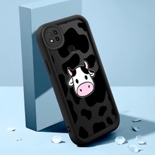 HONTINGA Xiaomi Redmi 10A ile Uyumlu Kılıfı Düşüme Önleyici Basitlik Anti Düşme Kamera Korumali Inek Deseni Siyah Desen Yumuşak Silikon Telefon Kılıfı Kadın ve Erkek Için Uygundur K2-0236