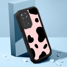 HONTINGA Xiaomi Redmi Note 11 ile Uyumlu Kılıfı Düşüme Önleyici Basitlik Anti Düşme Kamera Korumali Inek Derisi Deseni Siyah Desen Yumuşak Silikon Telefon Kılıfı Kadın ve Erkek Için Uygundur K2-0235