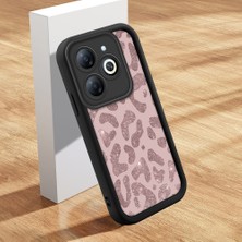 HONTINGA Infinix Smart 8 ile Uyumlu Kılıfı Düşüme Önleyici Basitlik Anti Düşme Kamera Korumali Inek Derisi Deseni Siyah Desen Yumuşak Silikon Telefon Kılıfı Kadın ve Erkek Için Uygundur K2-0235