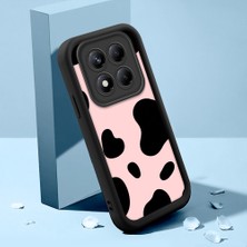 HONTINGA Xiaomi Redmi Note 14 Pro ile Uyumlu Kılıfı Düşüme Önleyici Basitlik Anti Düşme Kamera Korumali Inek Derisi Deseni Siyah Desen Yumuşak Silikon Telefon Kılıfı Kadın ve Erkek Için Uygundur K2-0235