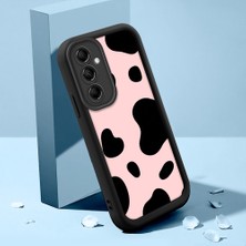 HONTINGA Samsung Galaxy M14 ile Uyumlu Kılıfı Düşüme Önleyici Basitlik Anti Düşme Kamera Korumali Inek Derisi Deseni Siyah Desen Yumuşak Silikon Telefon Kılıfı Kadın ve Erkek Için Uygundur K2-0235