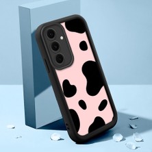 HONTINGA Samsung Galaxy S24 Fe ile Uyumlu Kılıfı Düşüme Önleyici Basitlik Anti Düşme Kamera Korumali Inek Derisi Deseni Siyah Desen Yumuşak Silikon Telefon Kılıfı Kadın ve Erkek Için Uygundur K2-0235