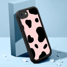 HONTINGA iPhone Se 2022 ile Uyumlu Kılıfı Düşüme Önleyici Basitlik Anti Düşme Kamera Korumali Inek Derisi Deseni Siyah Desen Yumuşak Silikon Telefon Kılıfı Kadın ve Erkek Için Uygundur K2-0235