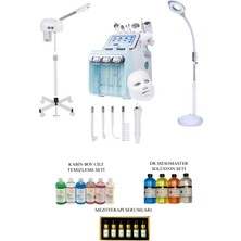 Toplam 9 Fonksiyon Hydrafacial Vapozon Buhar Büyüteçli Loop Lamba (Amerikan Cilt Bakım Seti)
