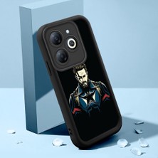 HONTINGA Tecno Spark Go 2024 ile Uyumlu Kılıfı Düşüme Önleyici Basitlik Anti Düşme Kamera Korumali Hero Deseni Siyah Desen Yumuşak Silikon Telefon Kılıfı Kadın ve Erkek Için Uygundur K2-0307