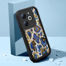 HONTINGA Infinix Hot 40I ile Uyumlu Kılıfı Düşüme Önleyici Basitlik Anti Düşme Kamera Korumali Klasik Desenler Siyah Desen Yumuşak Silikon Telefon Kılıfı Kadın ve Erkek Için Uygundur K2-0214