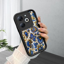 HONTINGA Infinix Smart 8 ile Uyumlu Kılıfı Düşüme Önleyici Basitlik Anti Düşme Kamera Korumali Klasik Desenler Siyah Desen Yumuşak Silikon Telefon Kılıfı Kadın ve Erkek Için Uygundur K2-0214