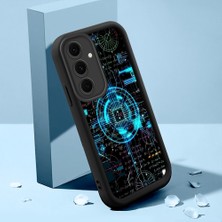 HONTINGA Samsung Galaxy S24 Fe ile Uyumlu Kılıfı Düşüme Önleyici Basitlik Anti Düşme Kamera Korumali Para Deseni Siyah Desen Yumuşak Silikon Telefon Kılıfı Kadın ve Erkek Için Uygundur K2-0213