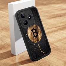 HONTINGA Realme C53 ile Uyumlu Kılıfı Düşüme Önleyici Basitlik Anti Düşme Kamera Korumali Para Deseni Siyah Desen Yumuşak Silikon Telefon Kılıfı Kadın ve Erkek Için Uygundur K2-0213