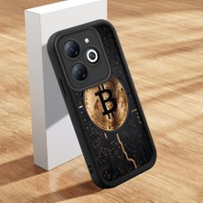 HONTINGA Tecno Spark Go 2024 ile Uyumlu Kılıfı Düşüme Önleyici Basitlik Anti Düşme Kamera Korumali Para Deseni Siyah Desen Yumuşak Silikon Telefon Kılıfı Kadın ve Erkek Için Uygundur K2-0213