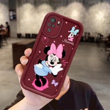 Ucuc Xiaomi Poco M5S Uyumlu Silikon Malzeme Darbeye Dayanıklı Bordo Renkli Kılıf Mickey Mouse