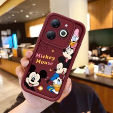 Ucuc Tecno Spark 20/20C/GO 2024 Uyumlu Silikon Malzeme Darbeye Dayanıklı Bordo Renkli Kılıf Mickey Mouse