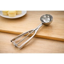 Paslanmaz Çelik Dondurma Kepçesi – Mekanizmalı Kurabiye & Dondurma Servis Kaşığı