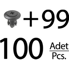 Alpha Auto Part Ford, Mazda, Kia, Honda Için Davlumbaz Klipsi- 100'LÜ