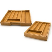 PremiumPort Bambu Çok Bölmeli Ayarlanabilir Kaşıklık, Pratik ve Şık Mutfak Çözümü