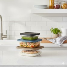 Buluthomes ASD057 Maya Kare 3lü Saklama Kabı Seti Kırmızı 500-900-1500 ml