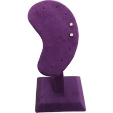 PremiumPort Mor Süet Kulak Şekilli Ayaklı Takı Sergileme Standı