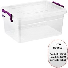 Bite Nose Gıda Saklama Kabı Yer Tasarruflu Kapaklı Kollu Şeffaf Kutu 7,50 Lt