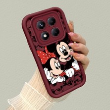 Ucuc Xiaomi Redmi Note 14 Pro Plus 5g Uyumlu Darbe Koruma Lens Koruma Bordo Silikon Kılıf Mickey Mouse Deseni