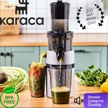 Karaca Detoks ve Sağlıklı Yaşam Için Soğuk Sıkım Sebze Meyve Presi - Posayı Ayıran Yavaş Sıkma Teknolojisi - Xl Hazne - Sessiz Motor - Kolay Temizlenen Kompakt Tasarım - 200W Motor Gücü