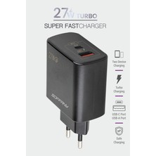 SY-226 USB-A + USB-C Süper Hızlı Şarj Başlığı
