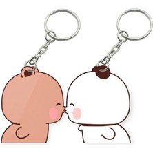 ADA 3D Dudu Bubu Panda Ayıcık Çift Anahtarlık Seti Sevgiliye Özel Hediye Çanta Süsü Charm Sevgililer Günü