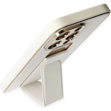 MK Beykoz Newface Iphone 13 Pro Kılıf Coco Deri Standlı Kapak - Beyaz