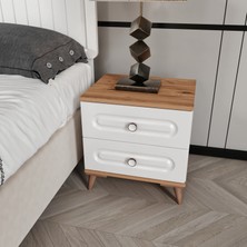 Guneystore Bohem Komple Mdf Atlantik Çam - Beyaz Komodin