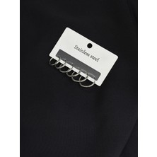 316L Çelik Gümüş Renk Ince Set Halka Küpe