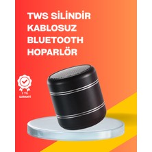 Teknodayım Mini Silindir Kablosuz Hoparlör Güçlü Ses 4W Bas + Tws Senkron Özellik