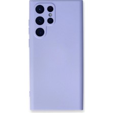 TE Dükkan Buğz Samsung Galaxy S22 Ultra Kılıf Nano Içi Kadife Silikon - Lila