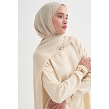 Carell Monogram Desen Liora Pamuk Şal Bej