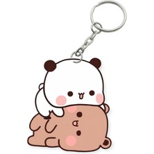 ADA 3D Dudu Bubu Panda Ayıcık Çift Anahtarlık Sevgiliye Özel Hediye Çanta Süsü Charm Sevgililer Günü