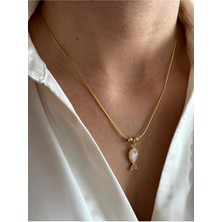 Miliva Altın Kaplama Balıklı Zincir Kolye | Balık Kolye