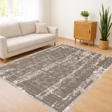 Halı Portalı Bej ve Gri Tonlarda Vintage Desenli Salon Halısı Toz Tutmaz Kaymaz Tabanlı Sıcak Dekorasyon - FNL-431
