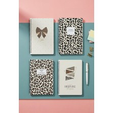 Notisyon A5 Spiralli Okul Defteri 120 Sayfa 4'lü Set, 2 Çizgili - 2 Kareli Defter, Notebook, Ders Programlı