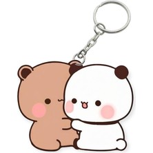 ADA 3D Dudu Bubu Panda Ayıcık Çift Anahtarlık Sevgiliye Özel Hediye Çanta Süsü Charm Sevgililer Günü