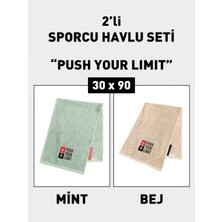 2'li Nakışlı Sporcu Havlusu Pamuklu, Ter Emici Fitness Plates Boks Tenis Spor Havlusu